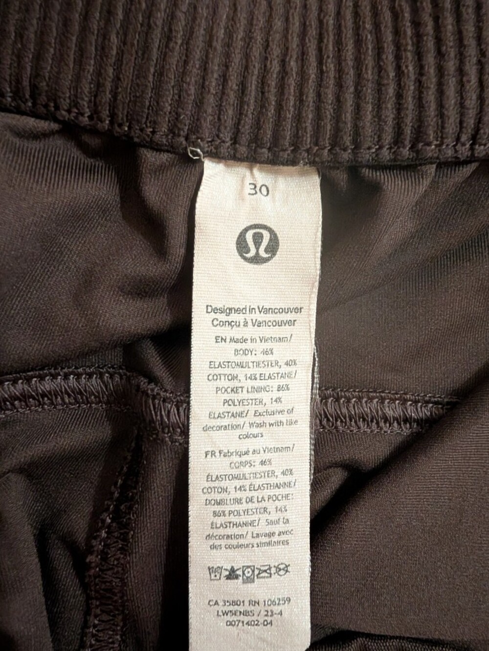 lululemon Light Utilitech Cargo Pocket High-Rise Pants Size 30 | Espresso - Picture 2 of 4